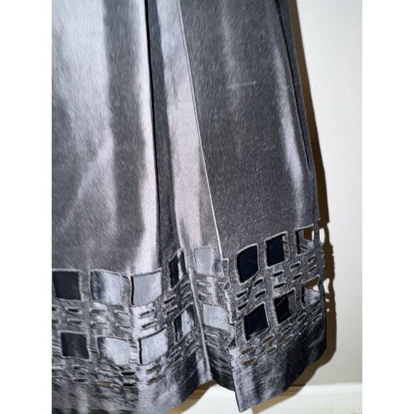Talbots Skirt 14P Black A Line Cut Out Silk Duponi Flat Pleat NEW $128 - Picture 6 of 12